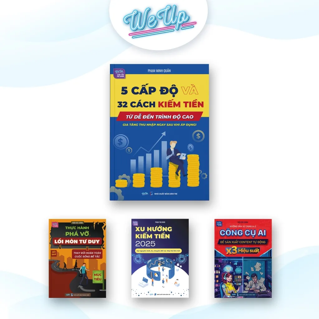 Ảnh COMBO 5 CUỐN SÁCH: 5 Cấp độ, 100 mẫu AI content, AI content, Xu hướng K.Tiên, Phá vỡ T.duy, 100 ngày hành động, Tự do TC 3