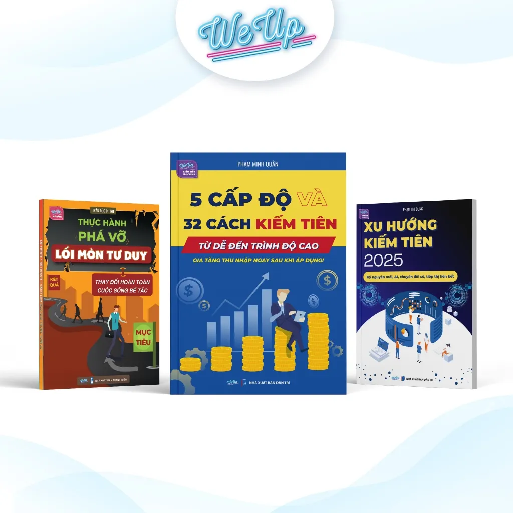 Ảnh COMBO 5 CUỐN SÁCH: 5 Cấp độ, 100 mẫu AI content, AI content, Xu hướng K.Tiên, Phá vỡ T.duy, 100 ngày hành động, Tự do TC 4