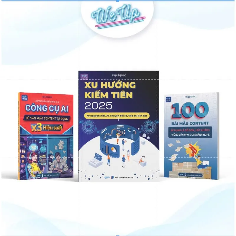 Ảnh COMBO 5 CUỐN SÁCH: Xu hướng kiếm tiên, A-Z công cụ AI content, 100 bài mẫu Content, Phá vỡ Tư Duy, Tự do tài chính 2