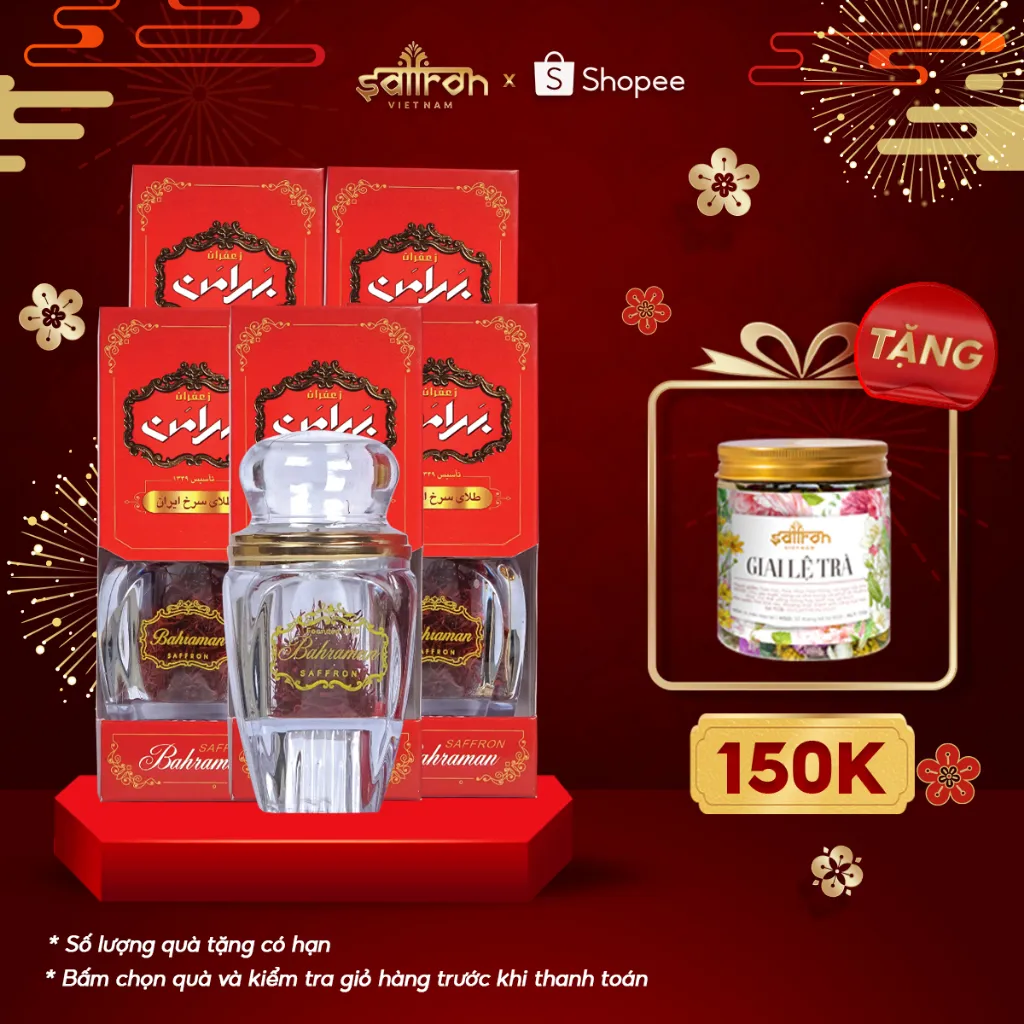 Ảnh Combo 5 hộp Nhụy Hoa Nghệ Tây Saffron Bahraman 1gram/hộp 1