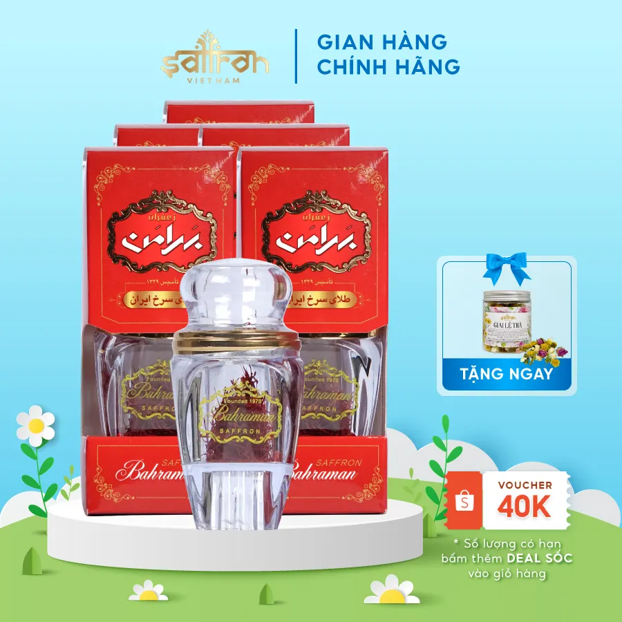 Ảnh Combo 5 hộp Nhụy Hoa Nghệ Tây Saffron Bahraman 1gram/hộp 2