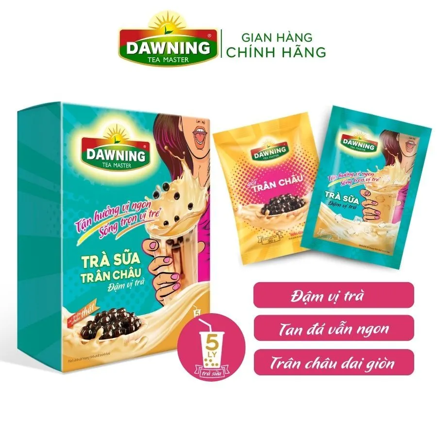 Ảnh Combo 5 hộp trà sữa trân châu DAWNING Đậm vị trà, hương thơm trà tự nhiên giúp tỉnh táo 260g 2