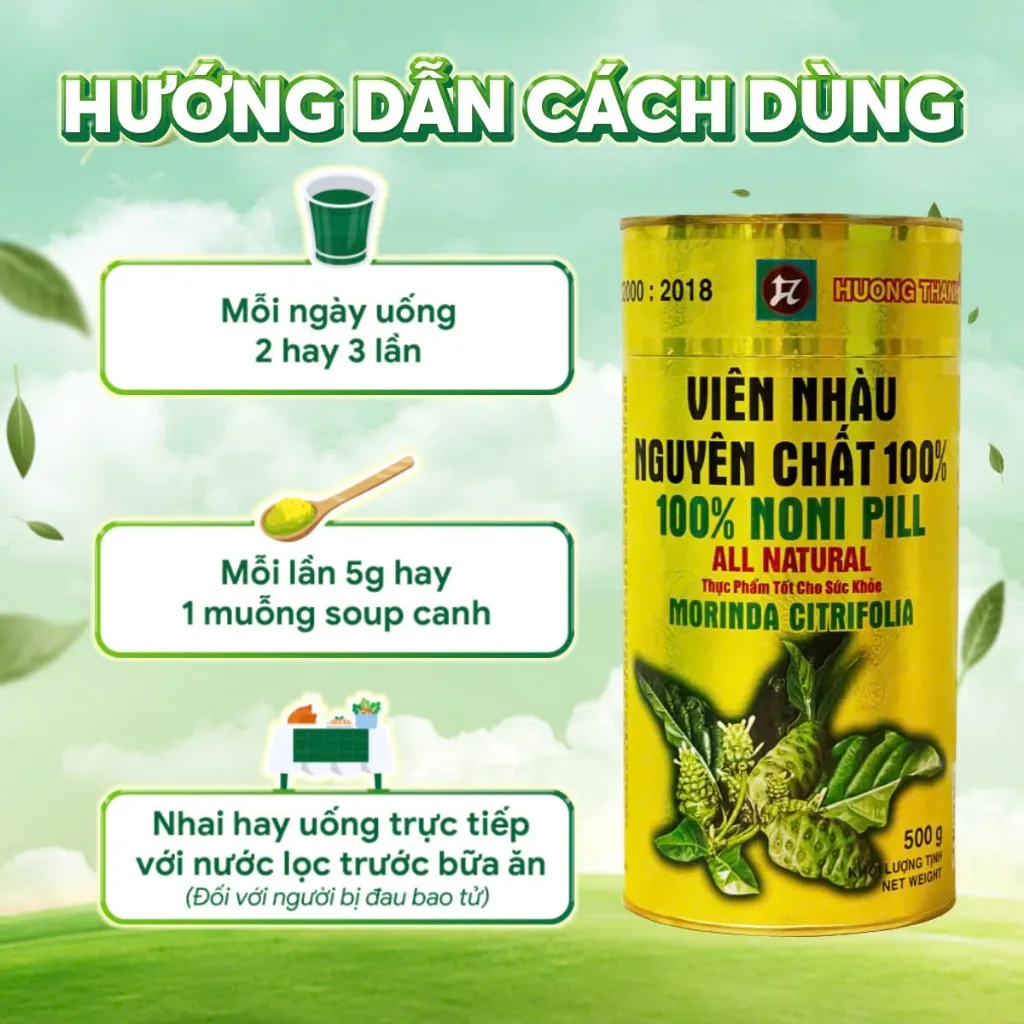 Ảnh Combo 5 Hộp Viên Nhàu Nguyên Chất Noni Hương Thanh, 100% Từ Quả Nhàu, Hộp 500g 4