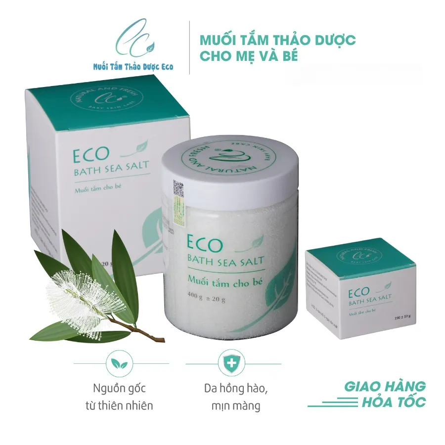 Ảnh Combo 5 lọ muối tắm bé thảo dược Eco Sinh Dược 400g tặng 1 muối thảo dược Eco Sinh Dược 400g 4