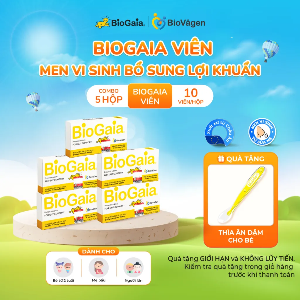 Ảnh Combo 5 men vi sinh BioGaia ProTectis dạng viên cải thiện hệ tiêu hóa Thụy Điển hộp 10 viên 1
