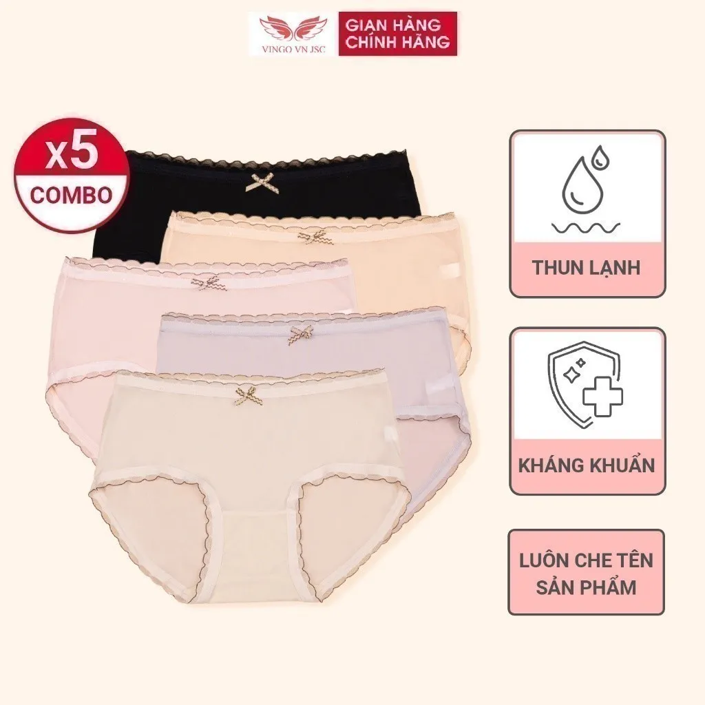 Ảnh Combo 5 quần lót nữ thun lạnh cạp vừa VINGO CB70 VNGO 3