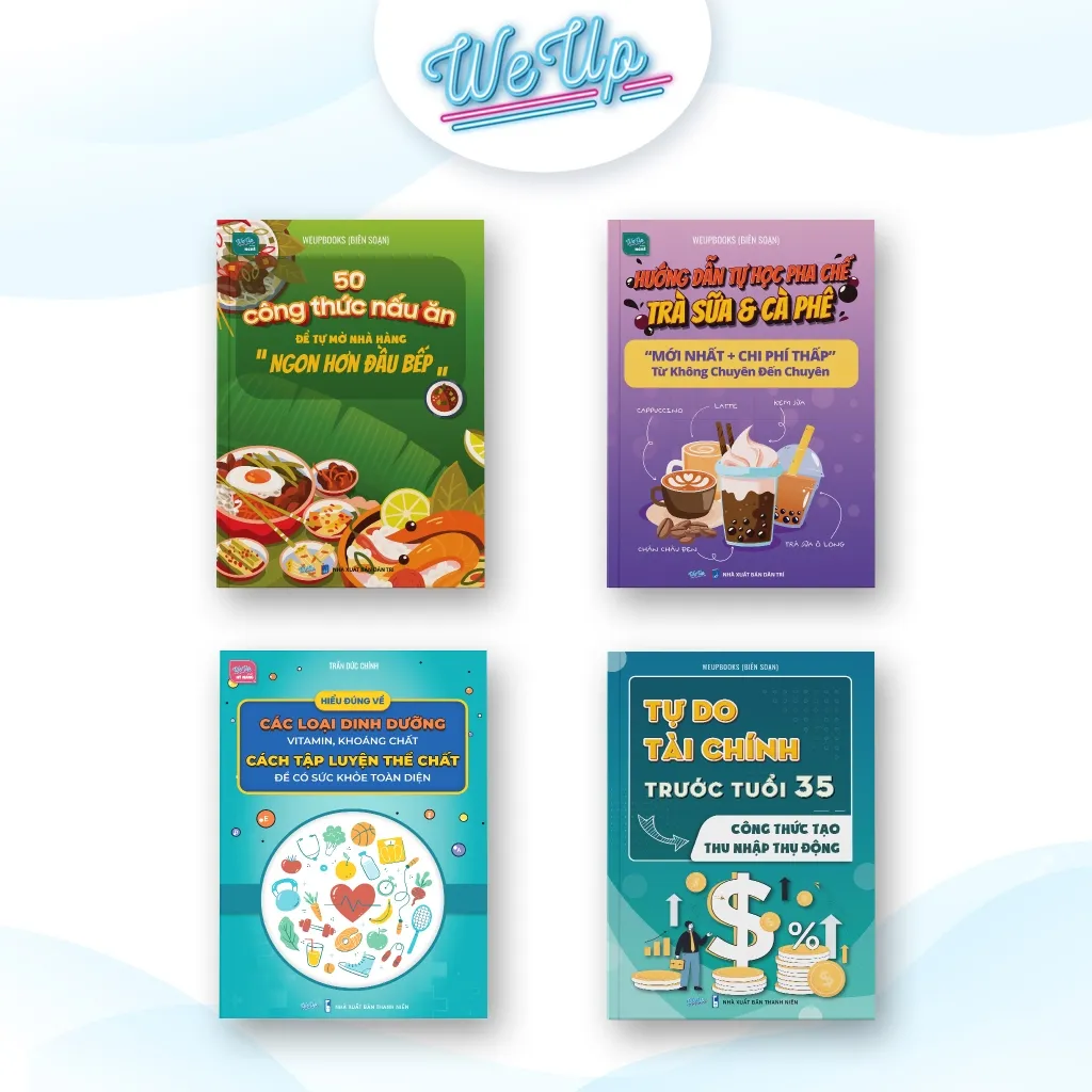 Ảnh Combo 5 sách:50 công thức nấu ăn, HD pha chế "Trà sữa & Cà phê",100 mẫu content, AI Content, Tự do TC, Vitamin, Sx Video 2