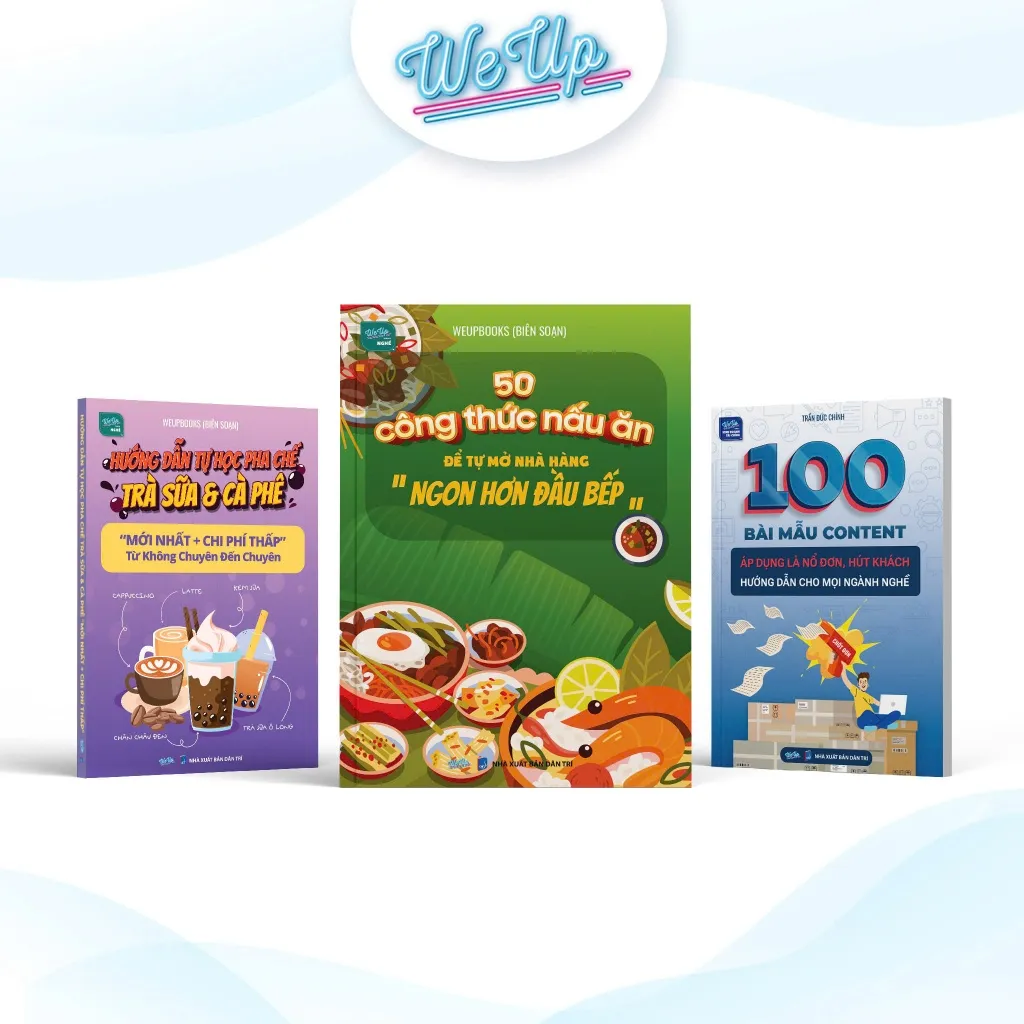 Ảnh Combo 5 sách:50 công thức nấu ăn, HD pha chế "Trà sữa & Cà phê",100 mẫu content, AI Content, Tự do TC, Vitamin, Sx Video 3