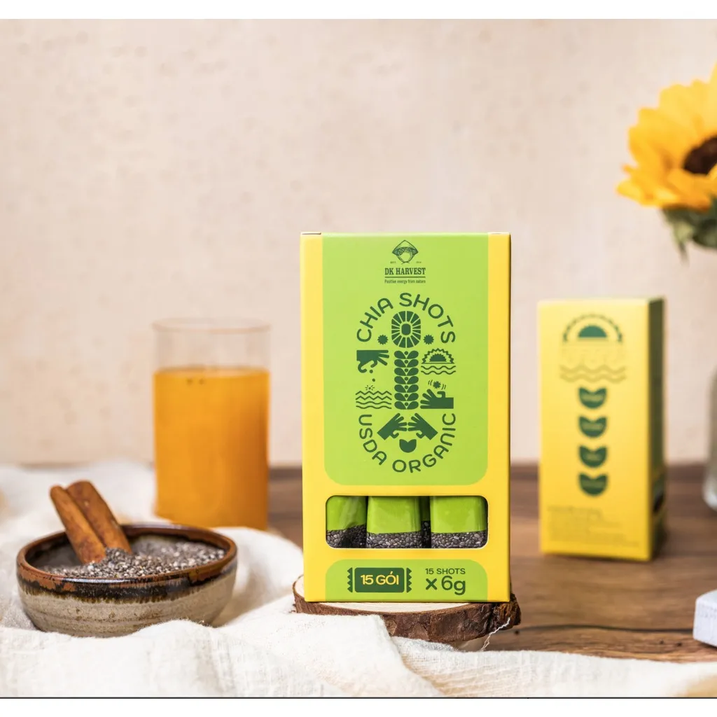 Ảnh COMBO 5 Shot Hạt chia Organic DK Harvest nhập khẩu chính hãng - 6g/1shot - Ăn Giảm Cân - Eatclean - Tốt cho sức khoẻ 2