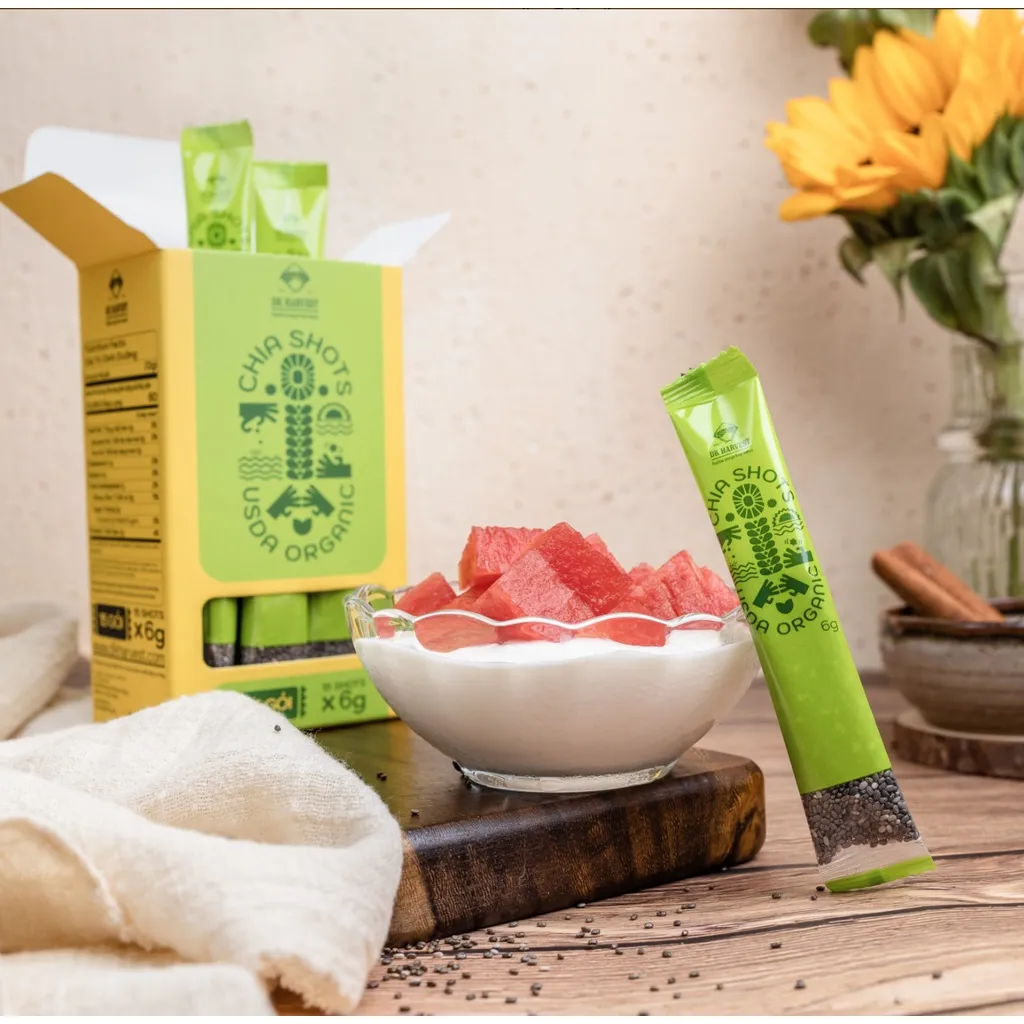 Ảnh COMBO 5 Shot Hạt chia Organic DK Harvest nhập khẩu chính hãng - 6g/1shot - Ăn Giảm Cân - Eatclean - Tốt cho sức khoẻ 4