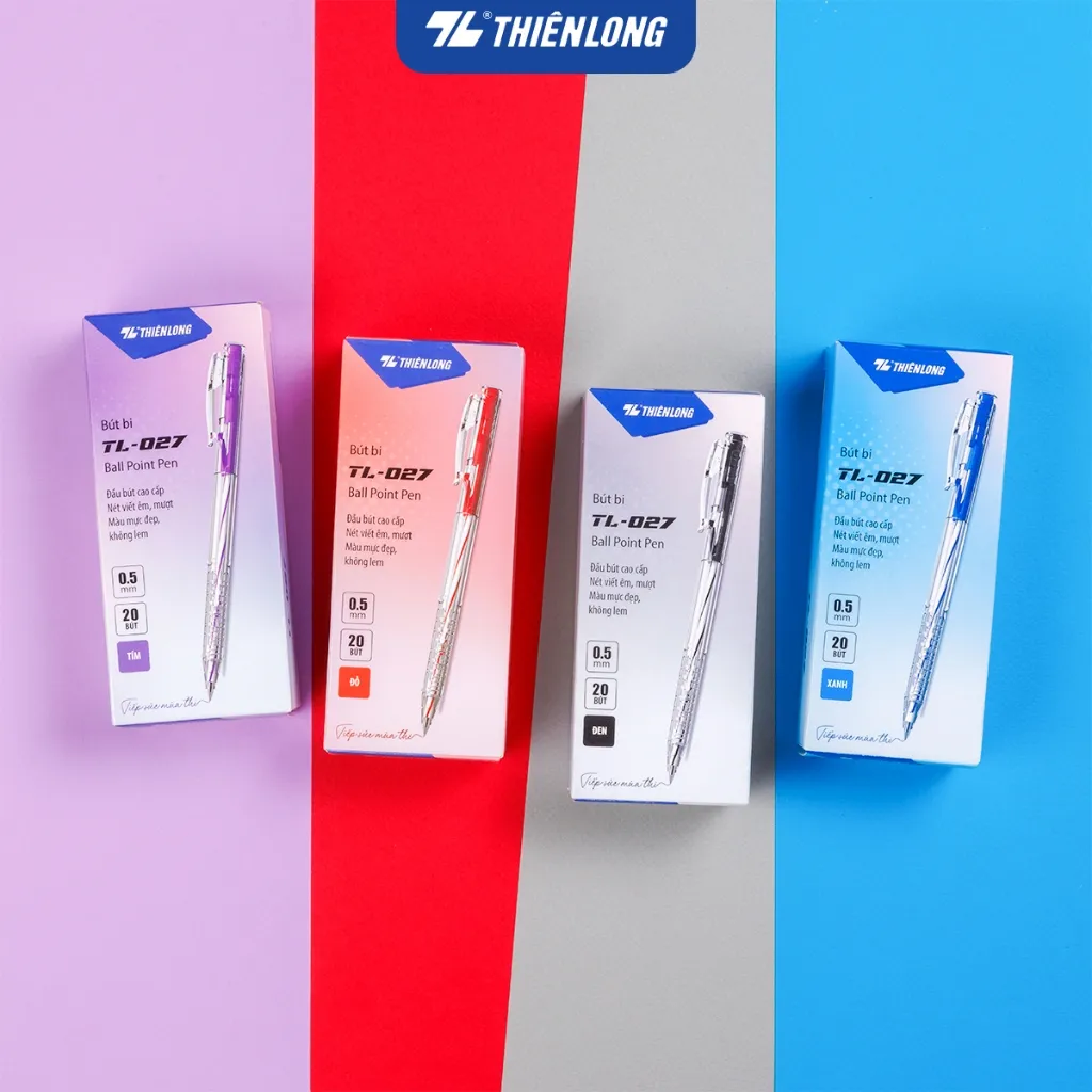 Review Bút Bi Thiên Long TL-027 (Combo 5/10/20): Nét Viết Đều, Giá Rẻ Cho Học Sinh & Văn Phòng