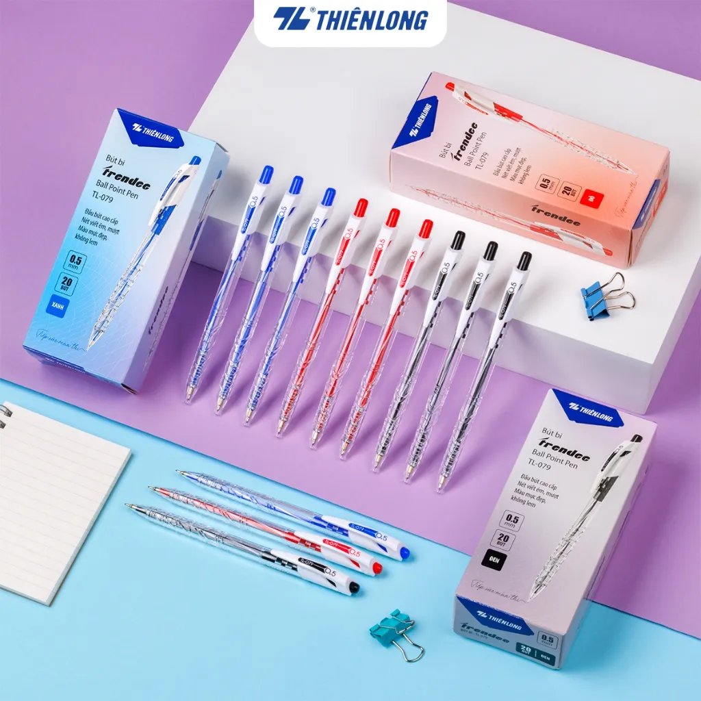 Đánh Giá Bút Bi Thiên Long Trendee TL-079 0.5mm: Nét Thanh Mảnh, Viết Êm Ái | Combo 5/10/20