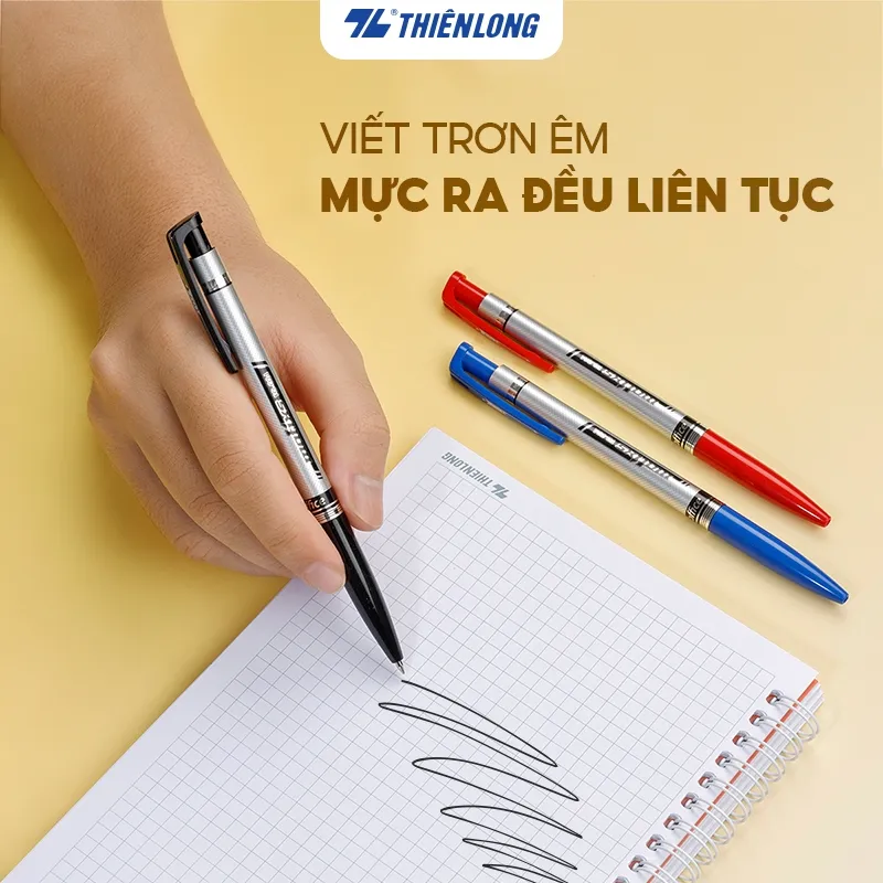 Ảnh Combo 5/10/20 Bút bi Thiên Long FO-024 ngòi 0.7mm mực xanh/đỏ/đen hệ dầu, đạt tiêu chuẩn an toàn Châu Âu 3