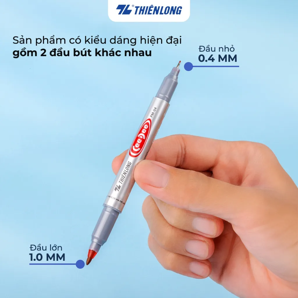 Ảnh Combo 5/10/20 Bút lông dầu 2 đầu Thiên Long PM-04 bám dính tốt - Bút dạ, viết bảng không xoá được 4