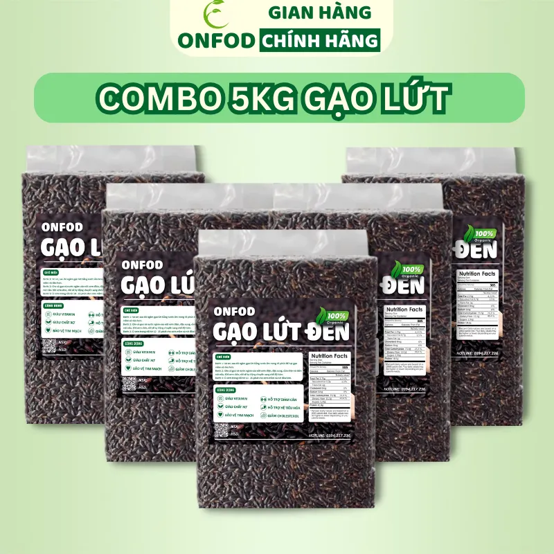 Ảnh COMBO 5KG Gạo lứt đen gạo st25 gạo séng cù gạo nhật dẻo ONFOD ăn dặm cho bé ăn kiêng giảm cân healthy 1