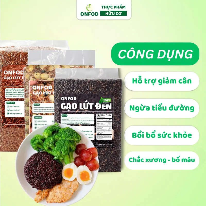 Ảnh COMBO 5KG Gạo lứt đen gạo st25 gạo séng cù gạo nhật dẻo ONFOD ăn dặm cho bé ăn kiêng giảm cân healthy 2