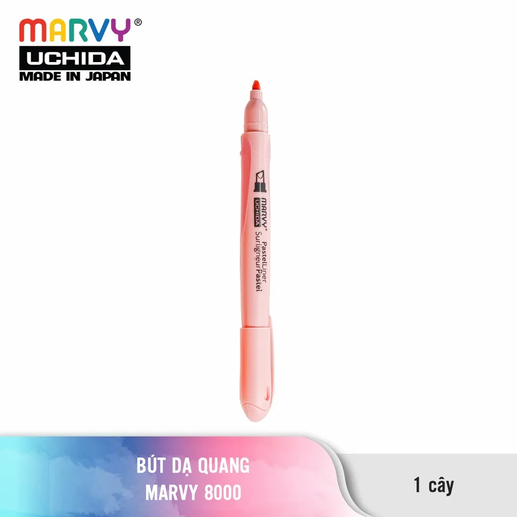 Ảnh Combo 6 cây Bút dạ quang Marvy Uchida 8000 màu pastel 1