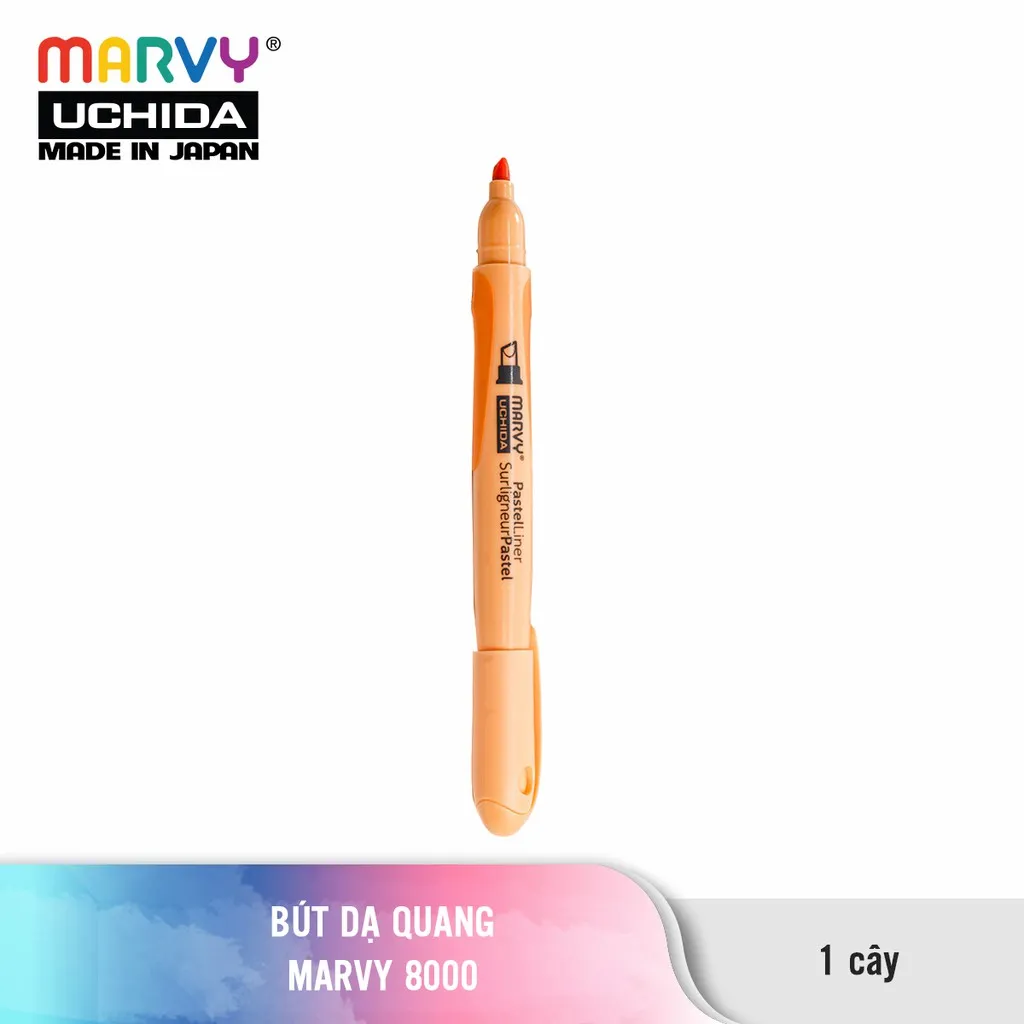 Ảnh Combo 6 cây Bút dạ quang Marvy Uchida 8000 màu pastel 2