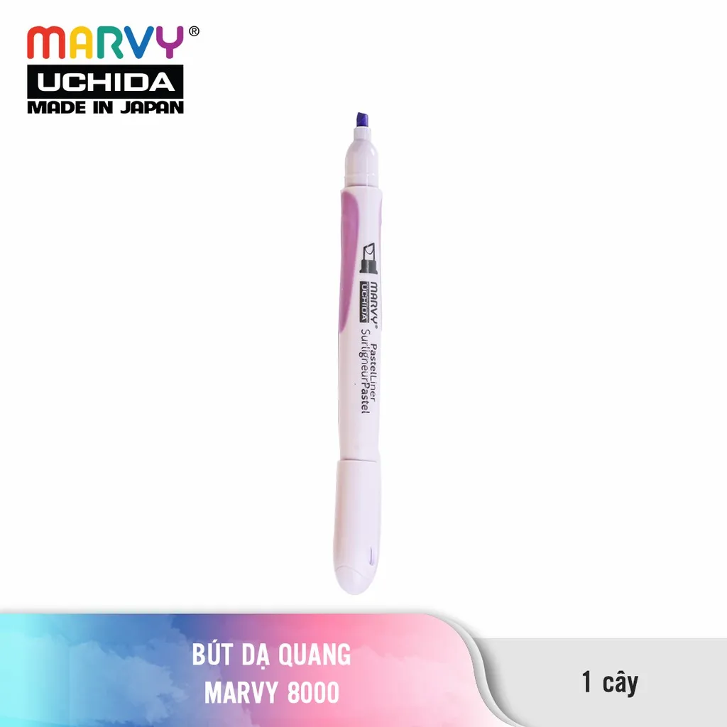 Ảnh Combo 6 cây Bút dạ quang Marvy Uchida 8000 màu pastel 3