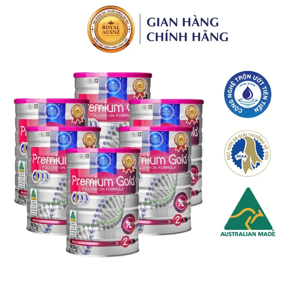 Ảnh Combo 6 Hộp Sữa Hoàng Gia Úc ROYAL AUSNZ Premium Gold 2 Hộp 900g 1
