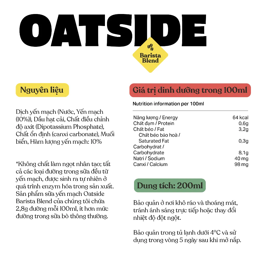 Ảnh Combo 6 Hộp Sữa yến mạch OATSIDE Original vị nguyên bản lốc 200ml 1