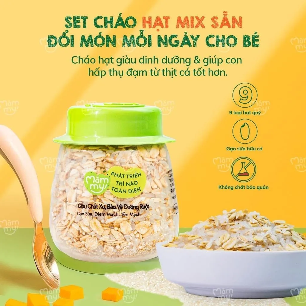 Ảnh Combo 9 hũ hạt mix sẵn Mămmy nấu cháo bổ sung dinh dưỡng cho bé ăn dặm trên 6 tháng 3
