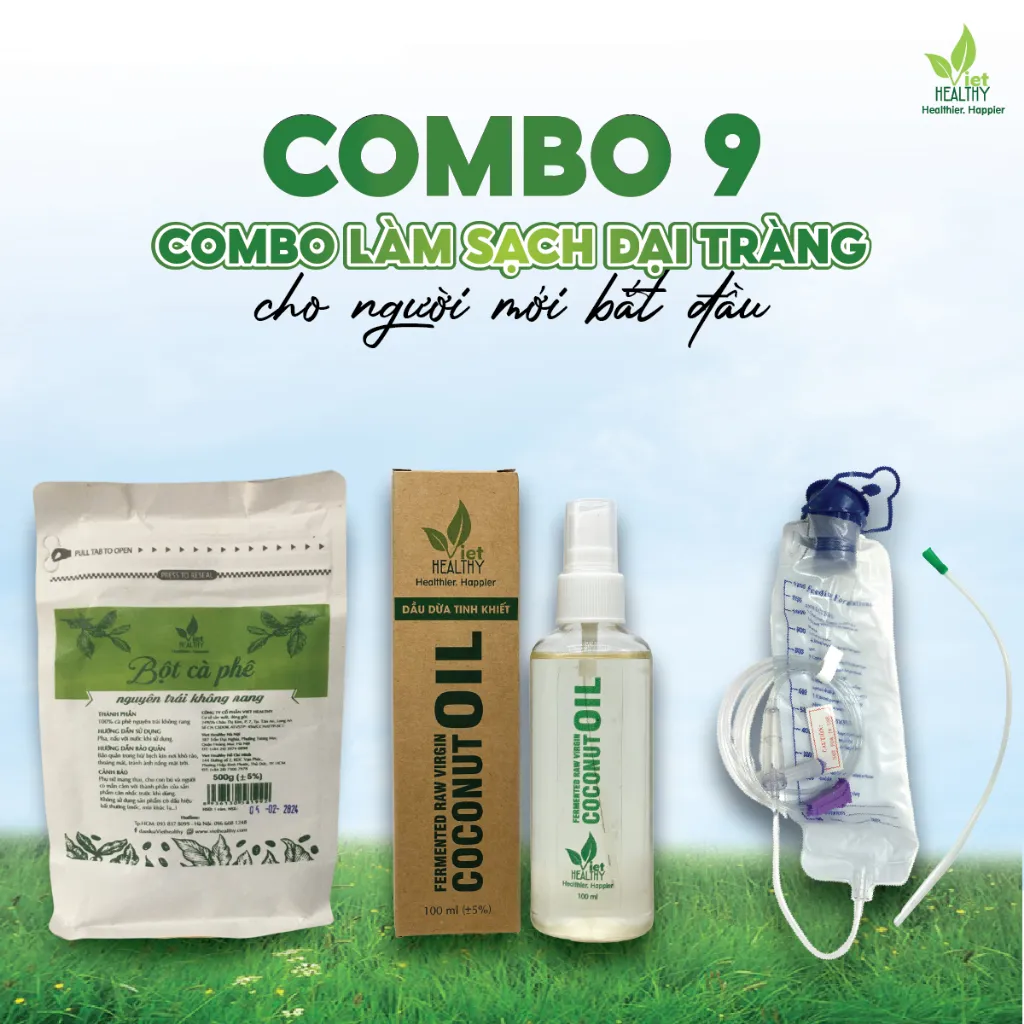 Ảnh COMBO 9 Làm Sạch Đại Tràng: Bột Cà Phê Nguyên Trái Không Rang 500g + Túi Nhựa+ 3 Dây Nhựa + Dầu Dừa 100ml 1