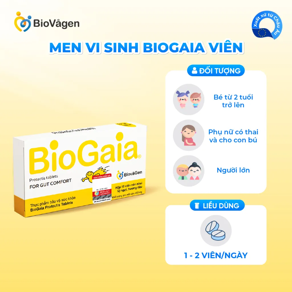 Ảnh Combo 9 men vi sinh BioGaia ProTectis Dạng viên cải thiện hệ tiêu hóa Thụy Điển hộp 10 viên 3