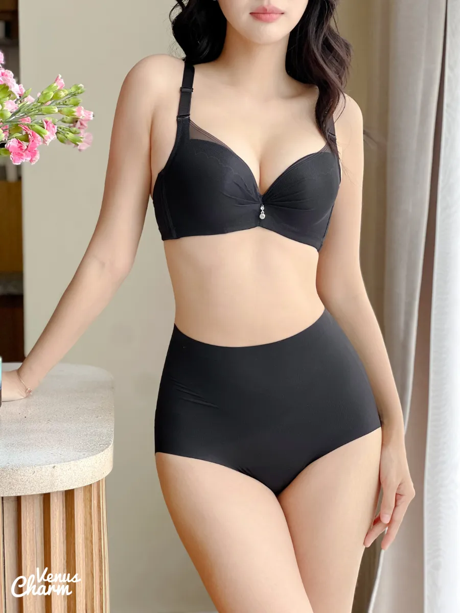Ảnh Combo áo lót SIÊU NÂNG ĐẨY và quần CẠP CAO KHÔNG VIỀN Venus Charm mặc được mọi trang phục 5026+ Quần cạp cao 4