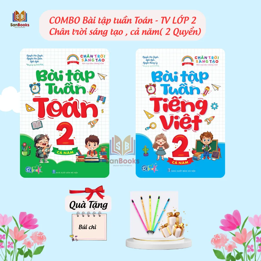 Ảnh Combo Bài tập Tuần, Đề kiểm tra Toán và Tiếng việt Lớp 2 - Chân trời Sáng tạo, cả năm học  (4 cuốn) 2