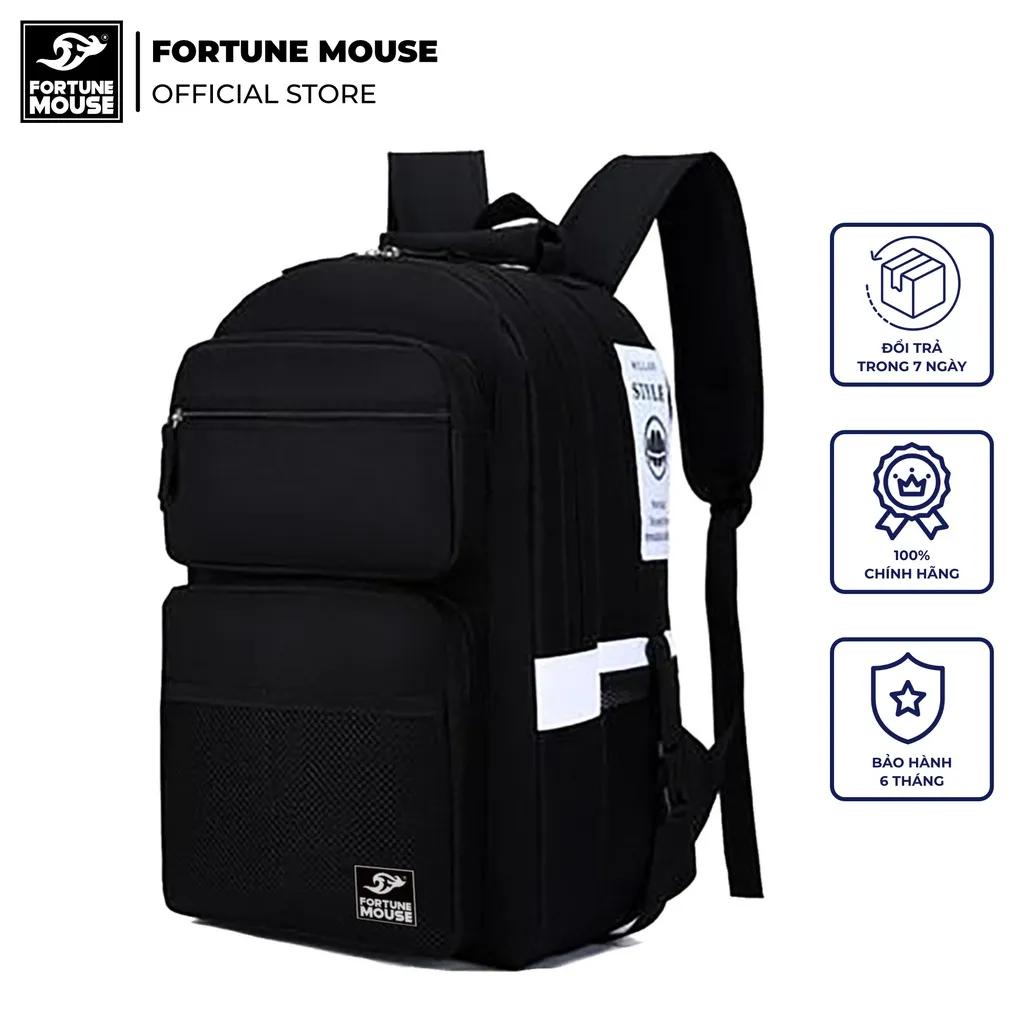 Ảnh COMBO: Balo laptop Fortune Mouse phối màu nhiều ngăn B197 + túi đeo chéo thời trang Da012 4