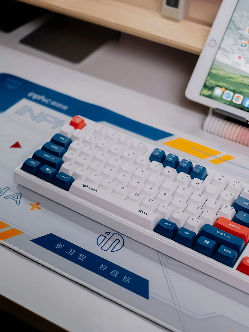 Ảnh Combo bàn phím chuột gundam SIDOTECH INK9 giả cơ 87 key có dây silent chuột không dây gaming F9 3