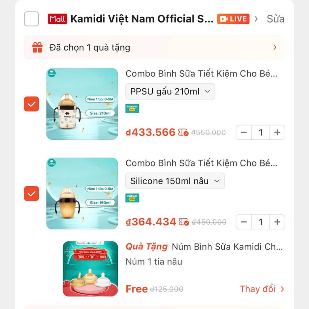 Ảnh Combo Bình Sữa Kamidi Cho Bé Chống Sặc Và Đầy Hơi Hiệu Quả Giúp Bé Ti Được Ở Mọi Tư Thế 1
