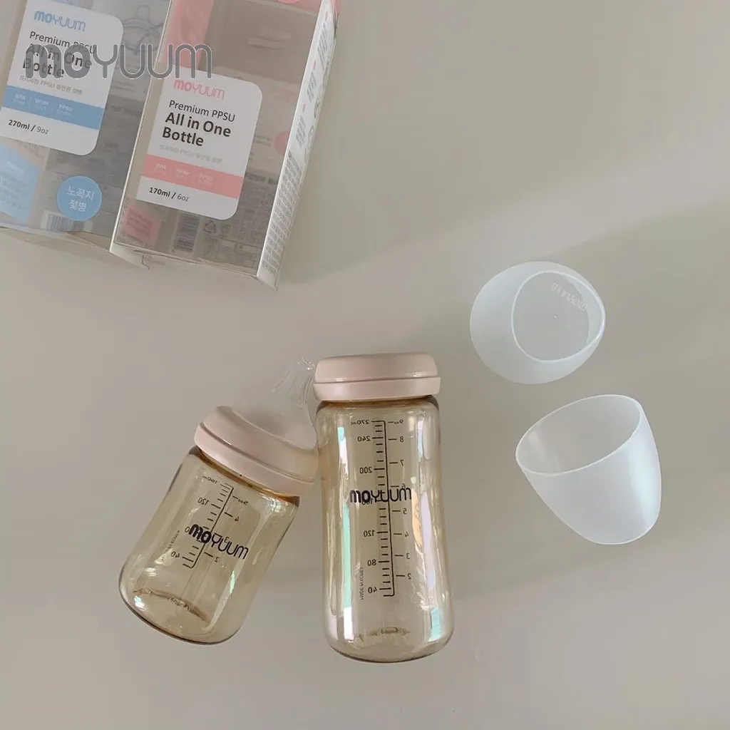 Ảnh Combo Bình sữa MOYUUM nhựa PPSU 170ml (núm 0-2m) và 270ml ( núm 2-5m) phiên bản không họa tiết 2
