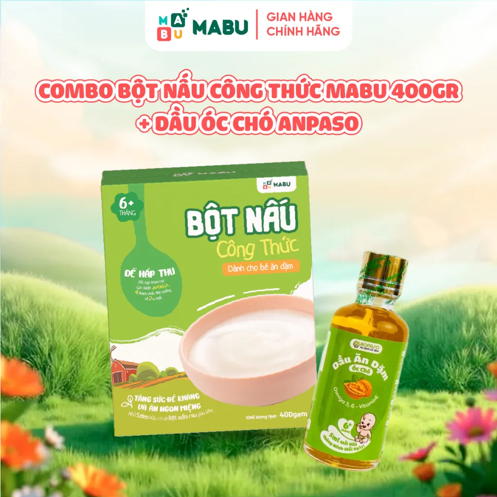 Ảnh Combo Bột Công Thức Mabu và Dầu Óc Chó Anpaso – Hỗ Trợ Phát Triển Trí Não Cho Bé ăn dặm từ 6th tuổi 1