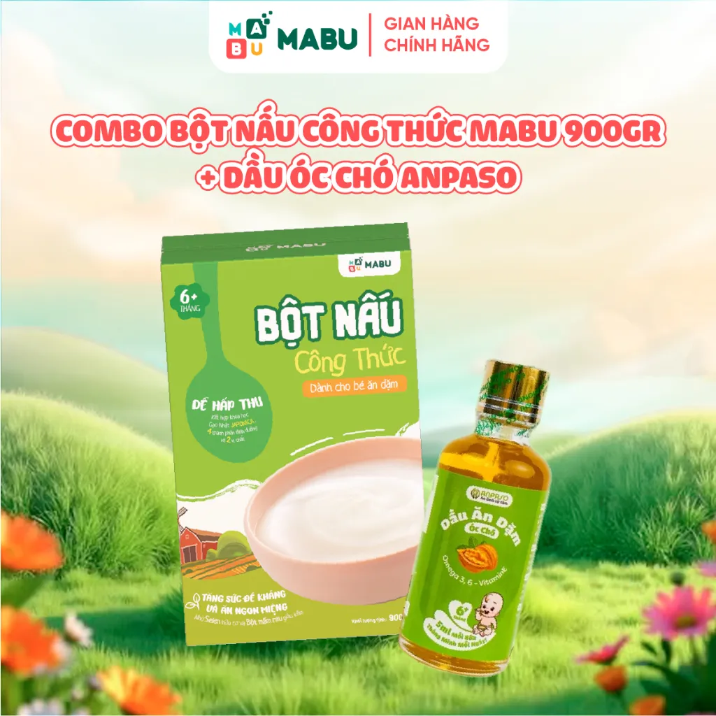 Ảnh Combo Bột Công Thức Mabu và Dầu Óc Chó Anpaso – Hỗ Trợ Phát Triển Trí Não Cho Bé ăn dặm từ 6th tuổi 2