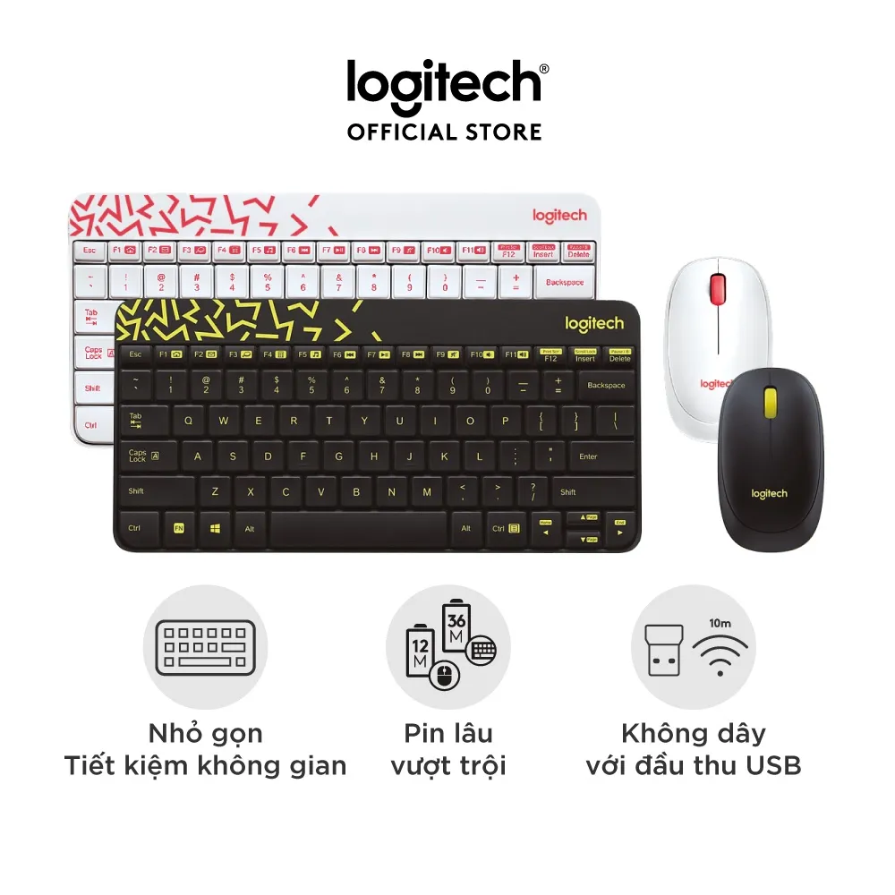 Ảnh Combo chuột phím không dây Logitech MK240 - nhỏ gọn, 1 đầu thu USB, pin lâu 2