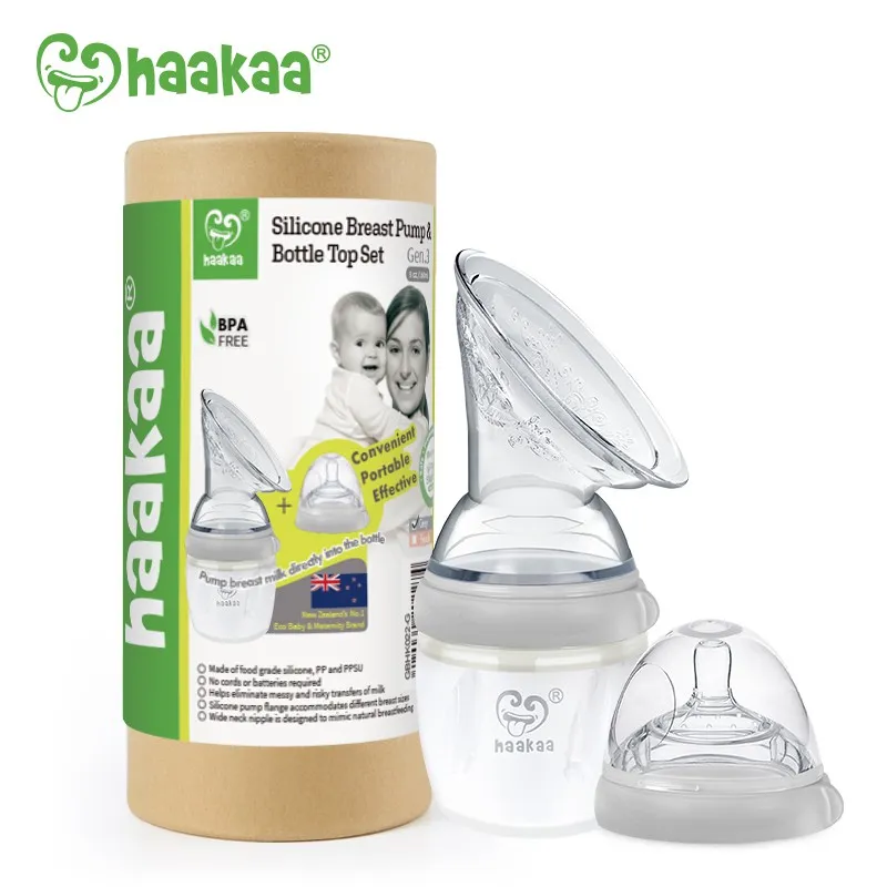 Ảnh Combo cốc hứng sữa Gen.3 160ml kèm núm ti size S Haakaa. Chất liệu silicone cao cấp, an toàn. Không BPA, PVC, phthalate 3