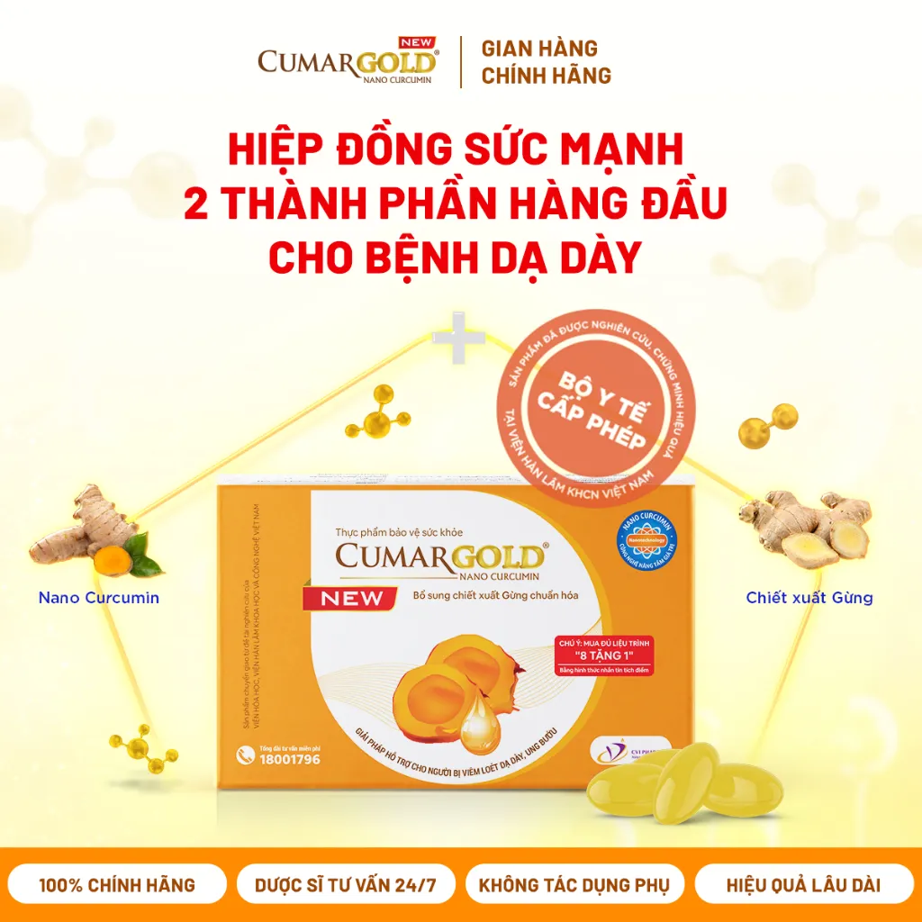 Ảnh Combo CumarGold New hỗ trợ bệnh dạ dày, CumarGold Beauty chống lão hoá, giảm thâm nám - CMG01, CMB01 3