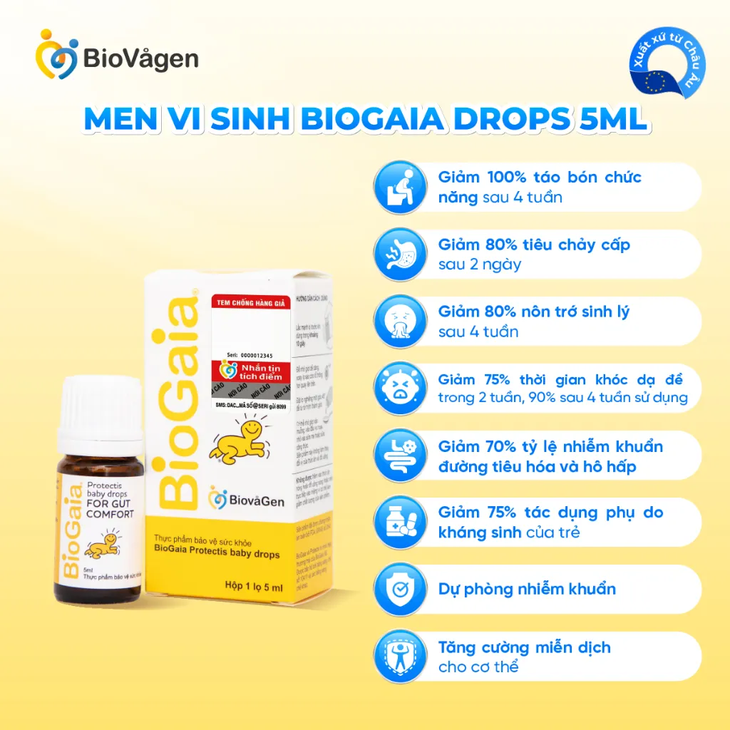 Ảnh Combo cùng con khỏe mạnh gồm 1 lọ men vi sinh BioGaia Protectis Drops và 3 hộp men vi sinh BioGaia dạng viên 3