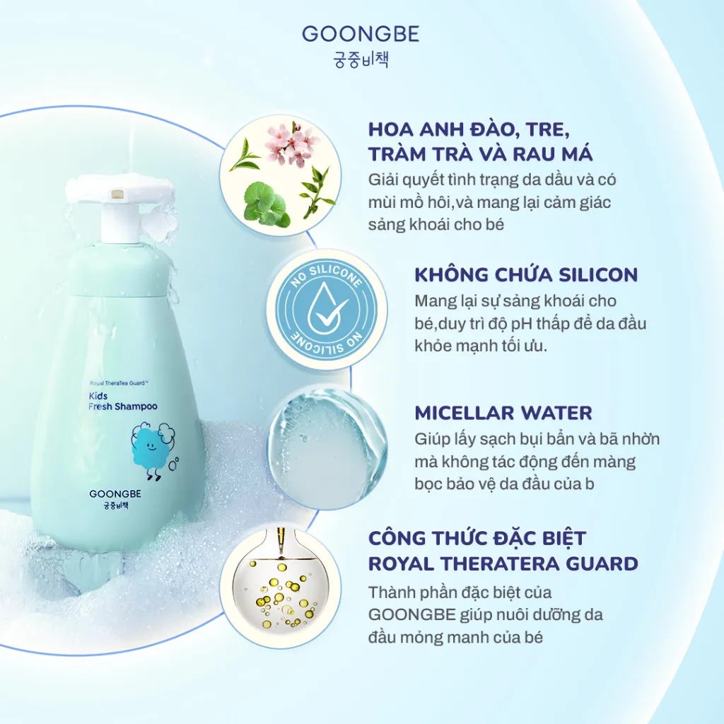 Ảnh Combo Dầu Gội + Sữa Tắm Trẻ Em GOONGBE Kids Thành Phần Dịu Nhẹ Cho Da Nhạy Cảm 300ml 3