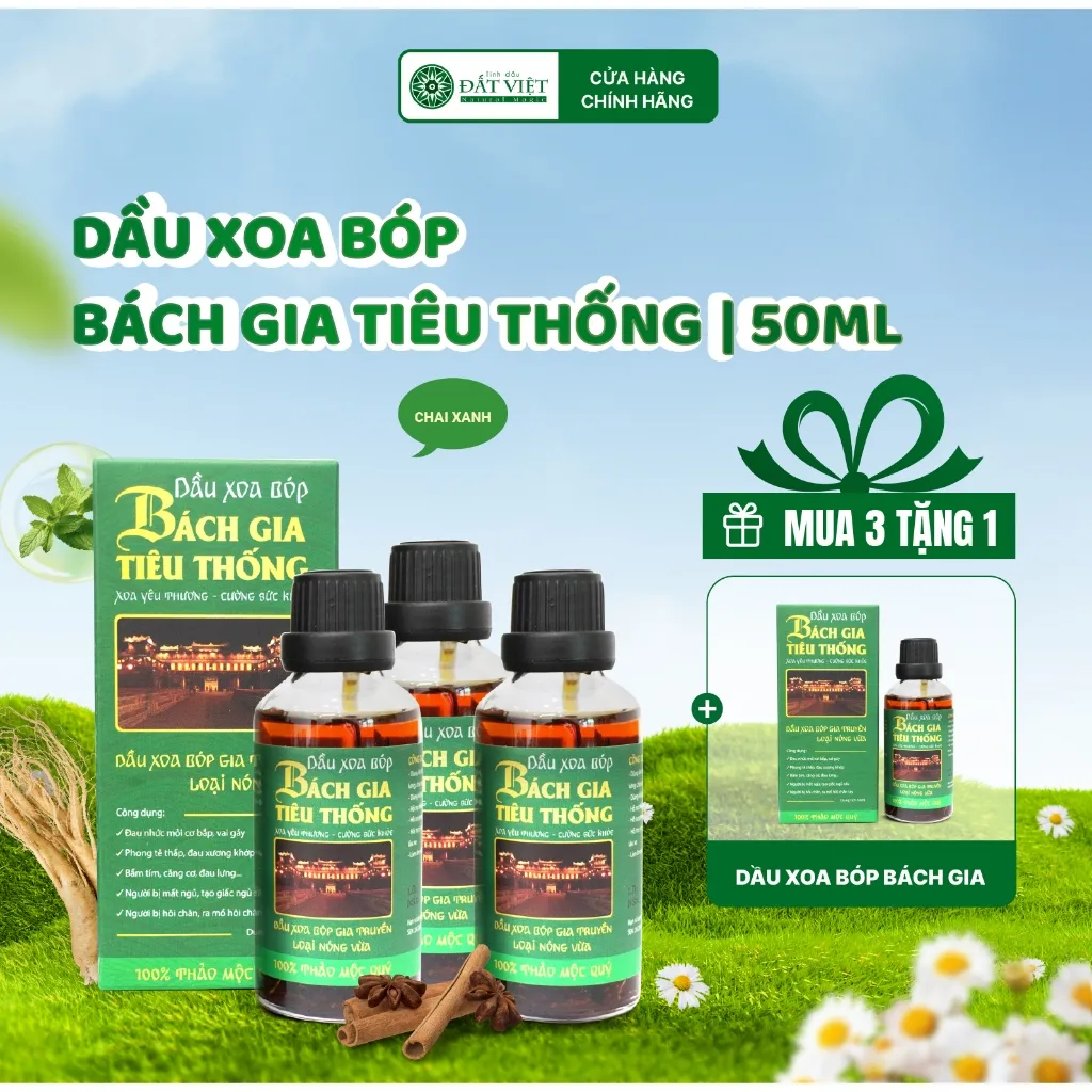 Ảnh Combo dầu nóng xoa bóp thảo dược Bách gia tiêu thống (Nóng vừa) 50ml, Giảm đau nhức mỏi cơ thể 1