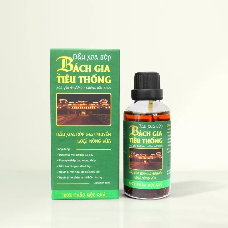 Ảnh Combo dầu nóng xoa bóp thảo dược Bách gia tiêu thống (Nóng vừa) 50ml, Giảm đau nhức mỏi cơ thể 4
