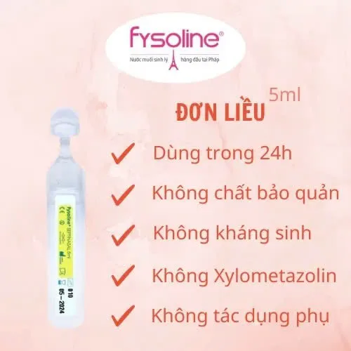 Ảnh Combo Fysoline Vàng 20 Ống + Xanh 20 Ống Hỗ Trợ Giảm Viêm Mũi, Sổ Mũi Cho Bé 1