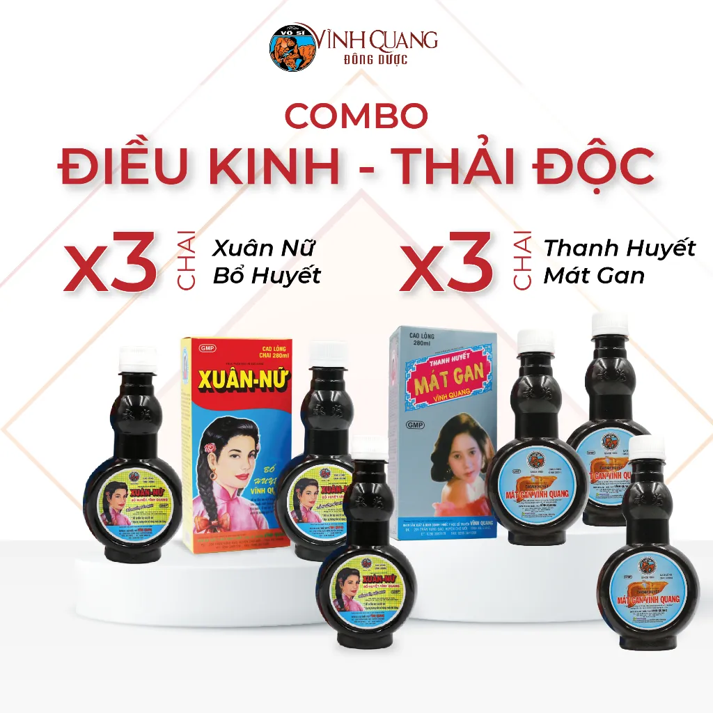 Ảnh Combo Điều Kinh Thải Độc VĨNH QUANG - Bổ huyết, Mát gan chăm sóc cho Phụ Nữ - Chai 280ml 1
