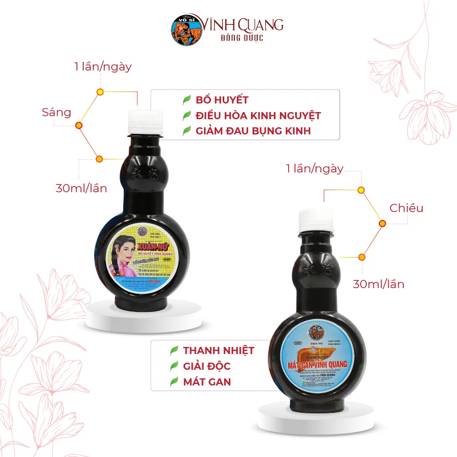 Ảnh Combo Điều Kinh Thải Độc VĨNH QUANG - Bổ huyết, Mát gan chăm sóc cho Phụ Nữ - Chai 280ml 2