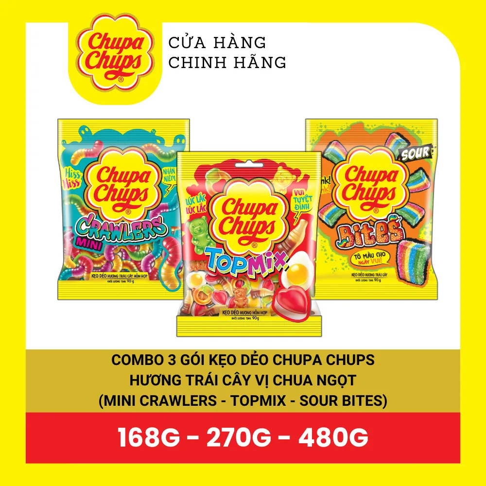 Ảnh COMBO Kẹo dẻo Chupa Chups hương trái cây hỗn hợp, hương cola mang đến vị ngọt, vị chua và đa dạng hình dáng 4