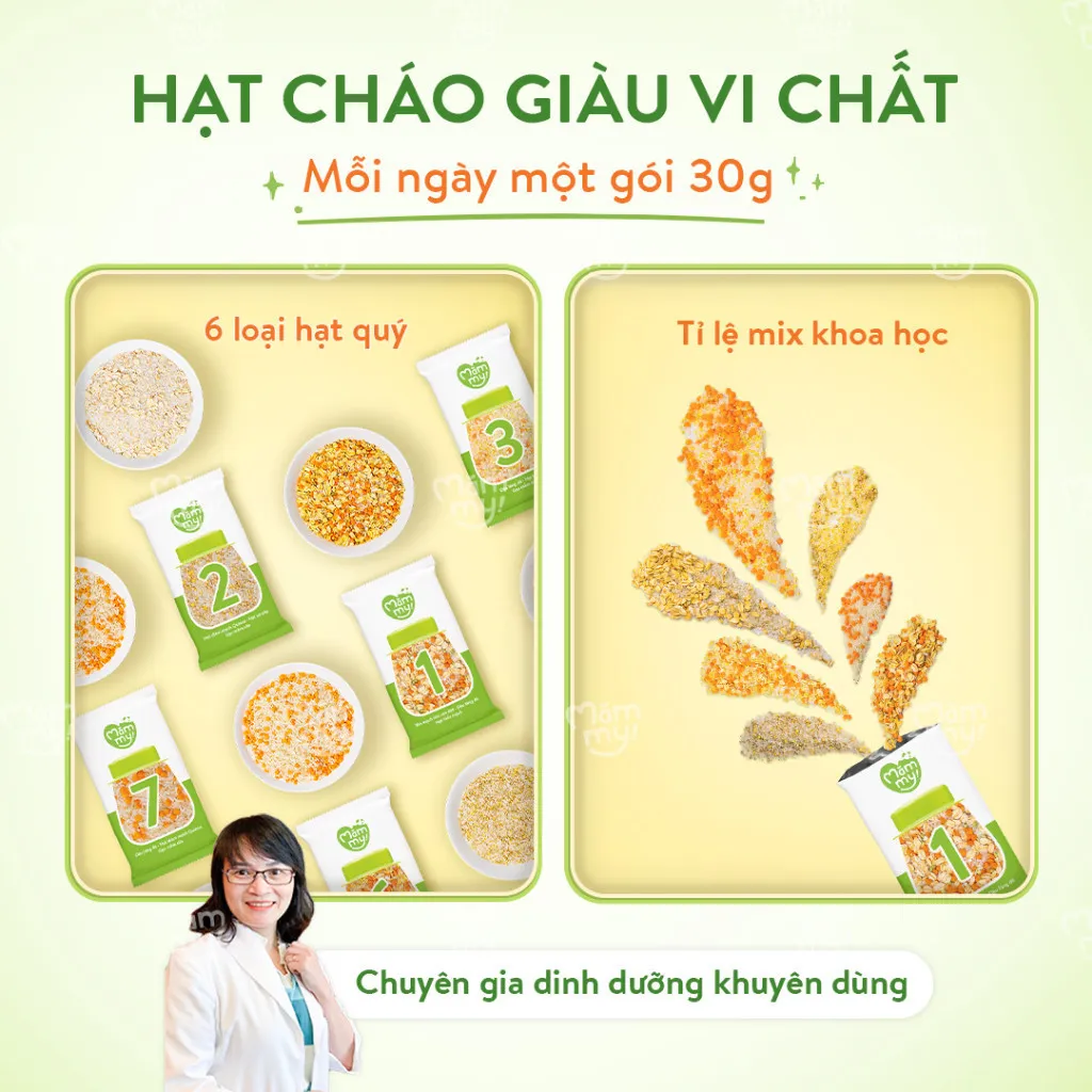 Ảnh Combo Khởi đầu gồm hộp 7 cháo gạo mix Mămmy, 3 dầu 30ml giàu dinh dưỡng cho bé từ 6 - 8 tháng 4