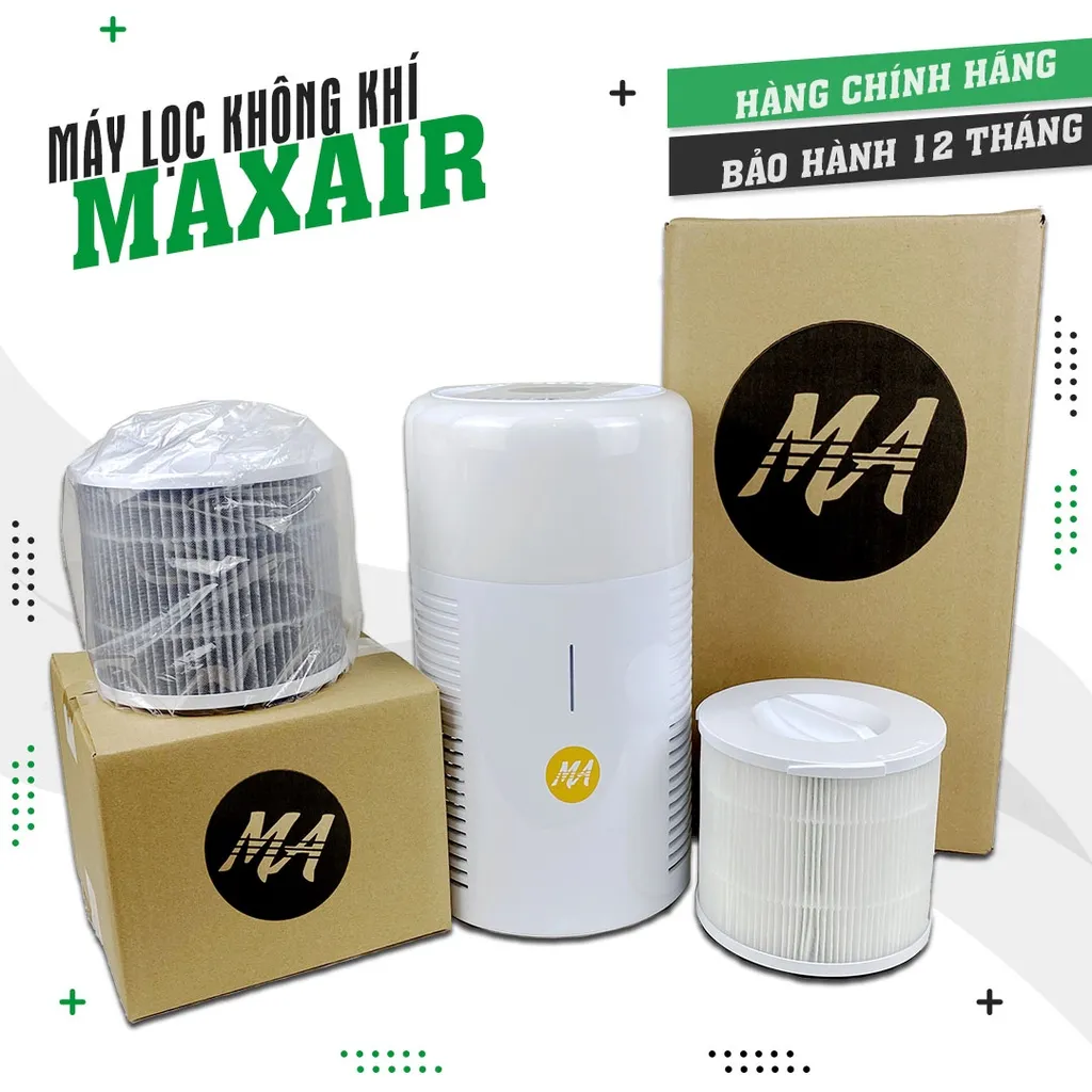Ảnh Combo Máy lọc không khí MaxAir và 1 lõi lọc không khí Hepa + 1 lõi lọc than hoạt tính Carbon 1
