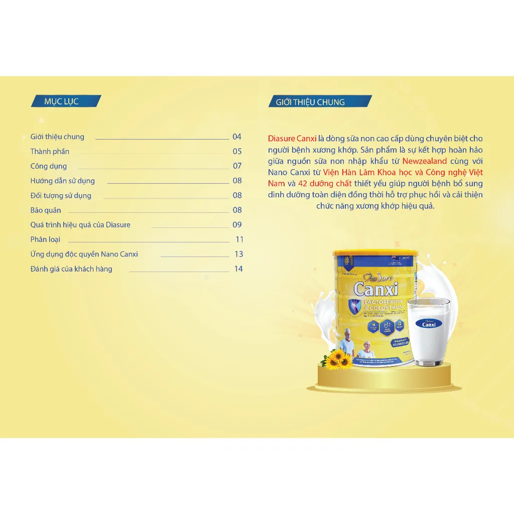 Ảnh COMBO MUA 5 TẶNG 3 Lon 400G. Diasure canxi Xương Khớp 850g, Bổ sung nano canxi phòng chống loãng xương. 3
